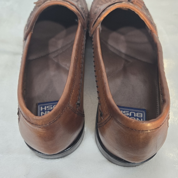 NUNN BUSH Sz 10.5M Brown Leather Loafers Weave with Tassels main image 4